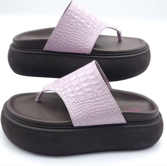 THE ATTICO Selene Croco Chunky 90s Platform Thong Purple Sandal Size 6 - Picture 1 of 14